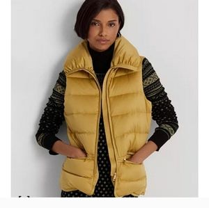 LAUREN RALPH LAUREN SATIN QUILTED DOWN VEST.‎ SIZE L